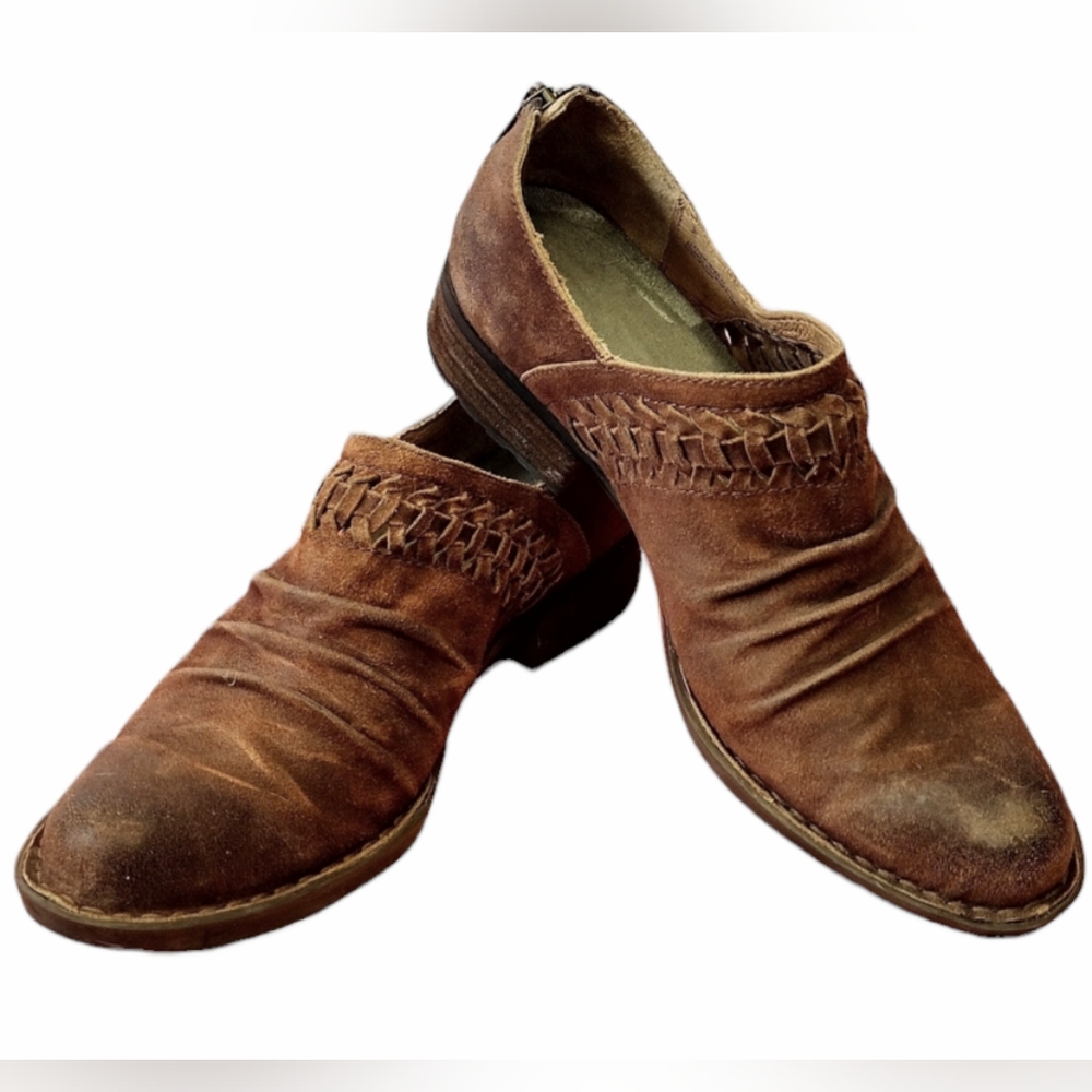 Born Leather Braided Ankle Booties